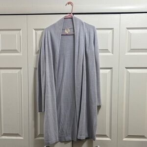 Carol Rose Light Gray Open Front Cardigan